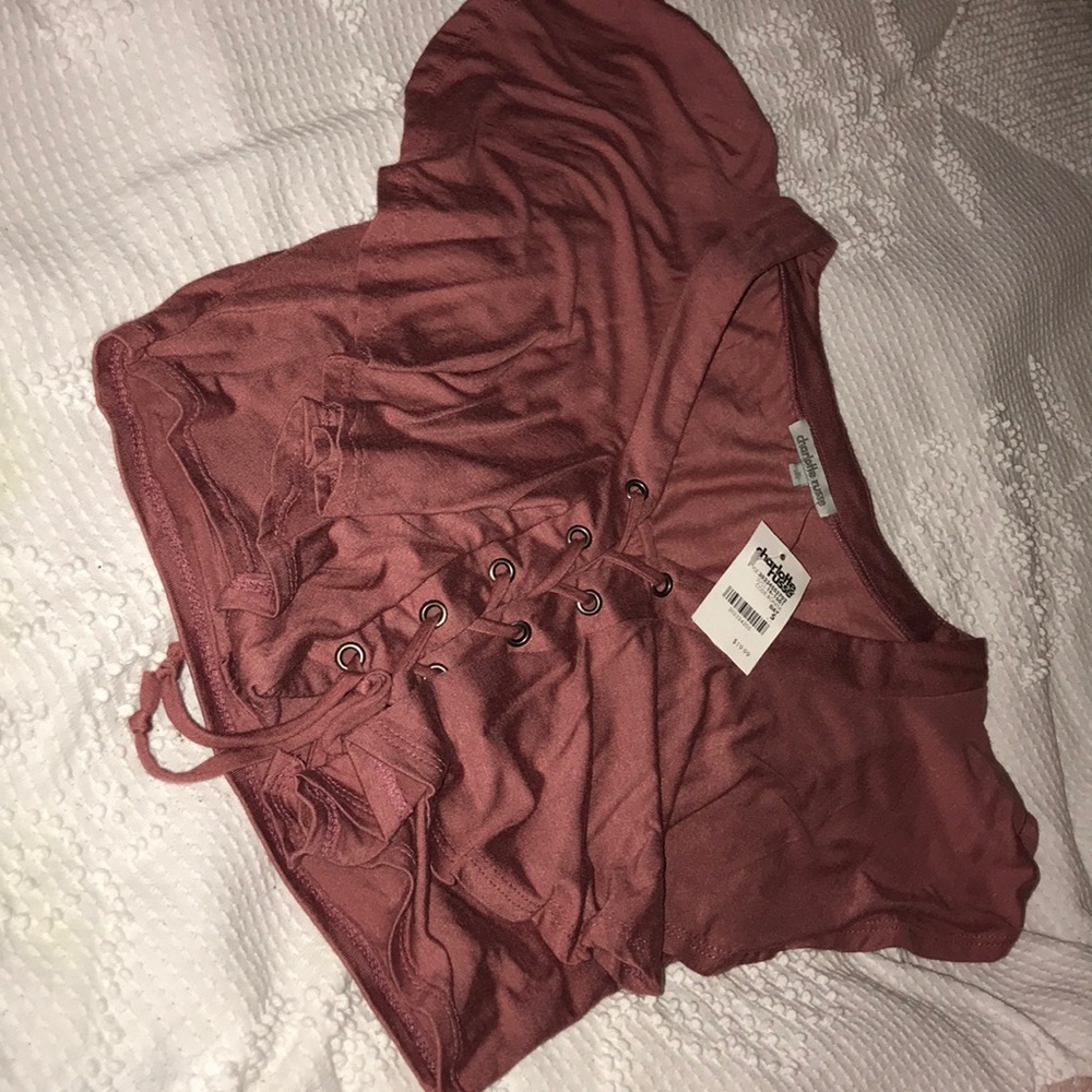 Pink/Dark nude crop top
